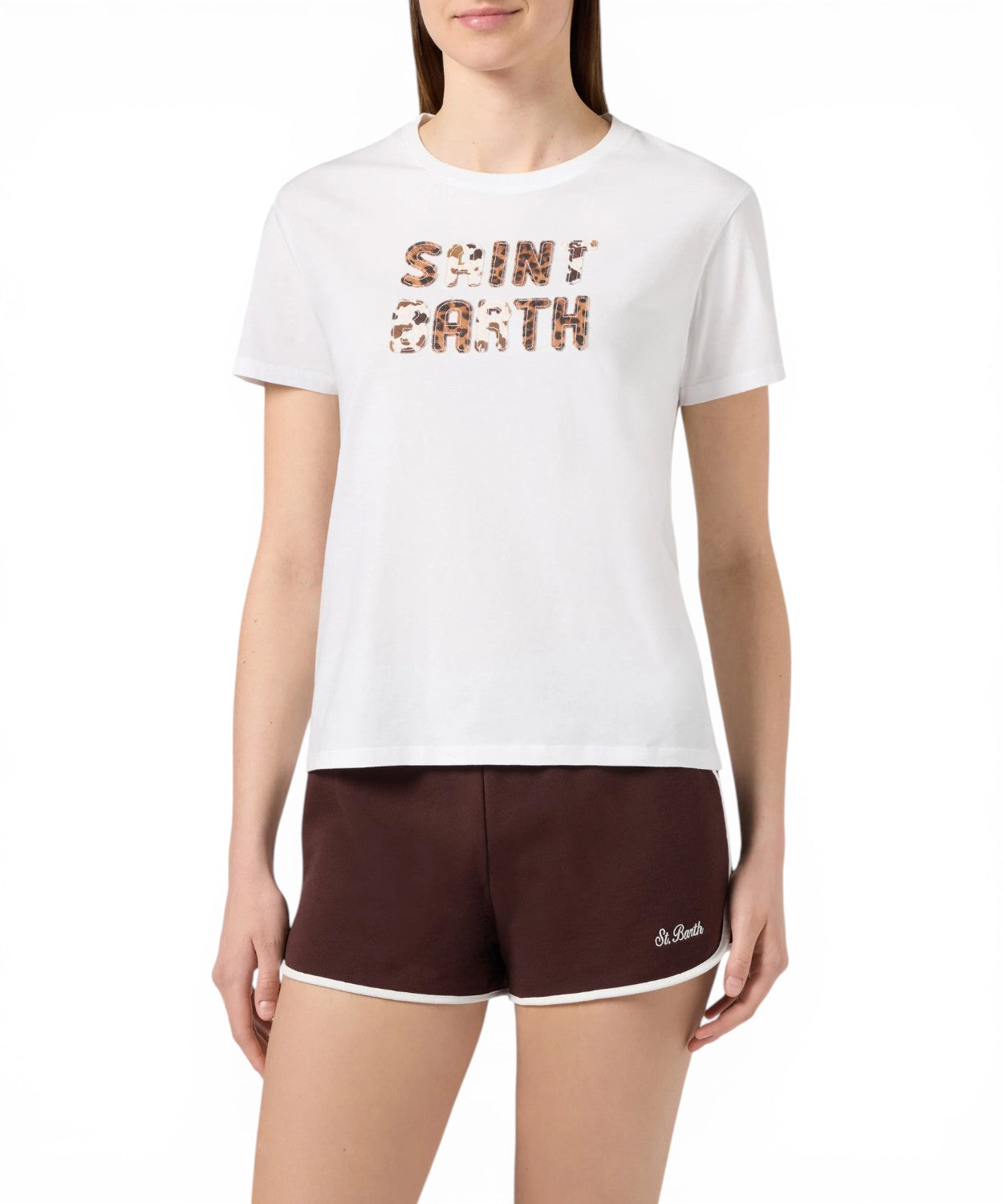 T-shirt Emilie en coton avec patch logo animalier pour femme