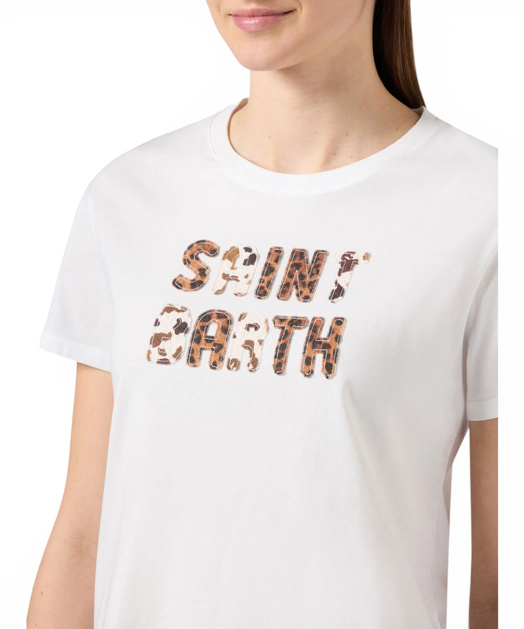 T-shirt Emilie en coton avec patch logo animalier pour femme