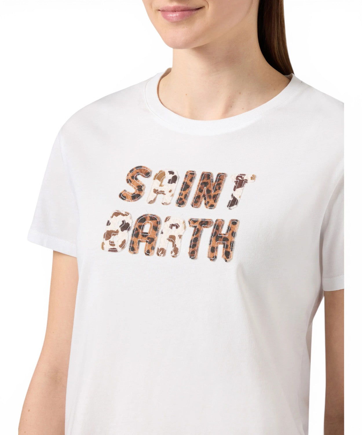 T-shirt Emilie en coton avec patch logo animalier pour femme
