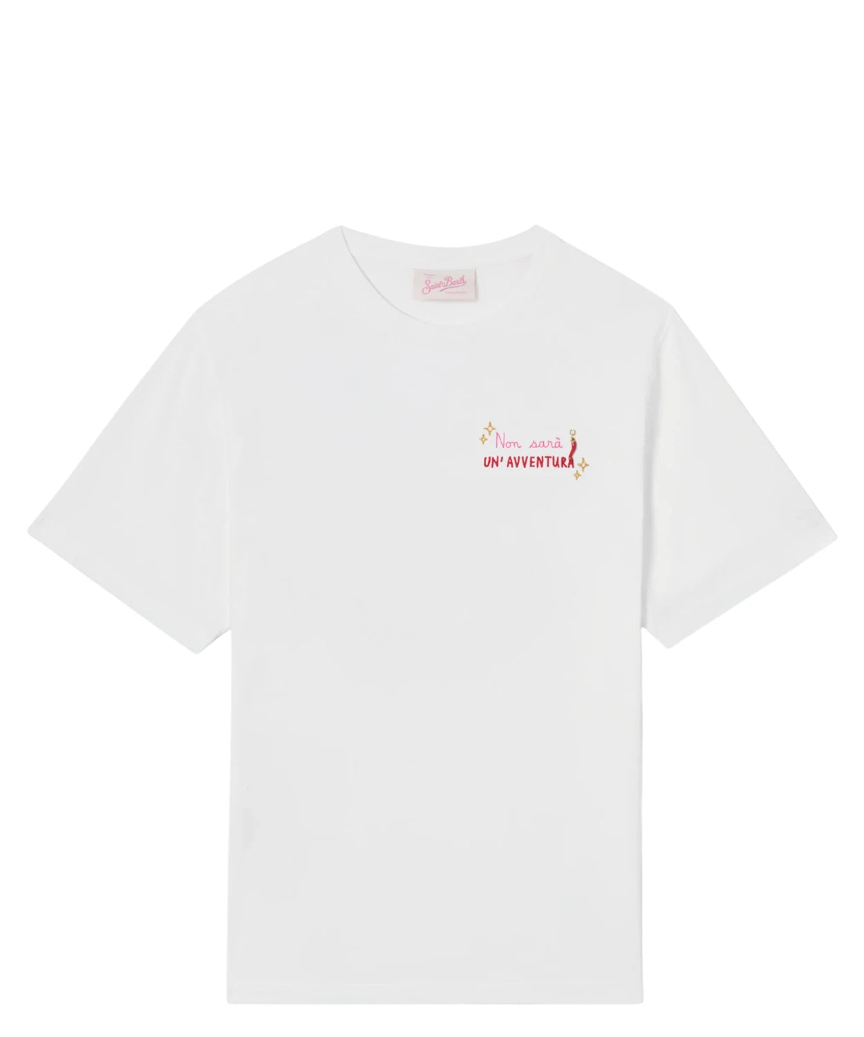 T-shirt Emilie MC2 Saint Barth avec broderie et corne appliquée