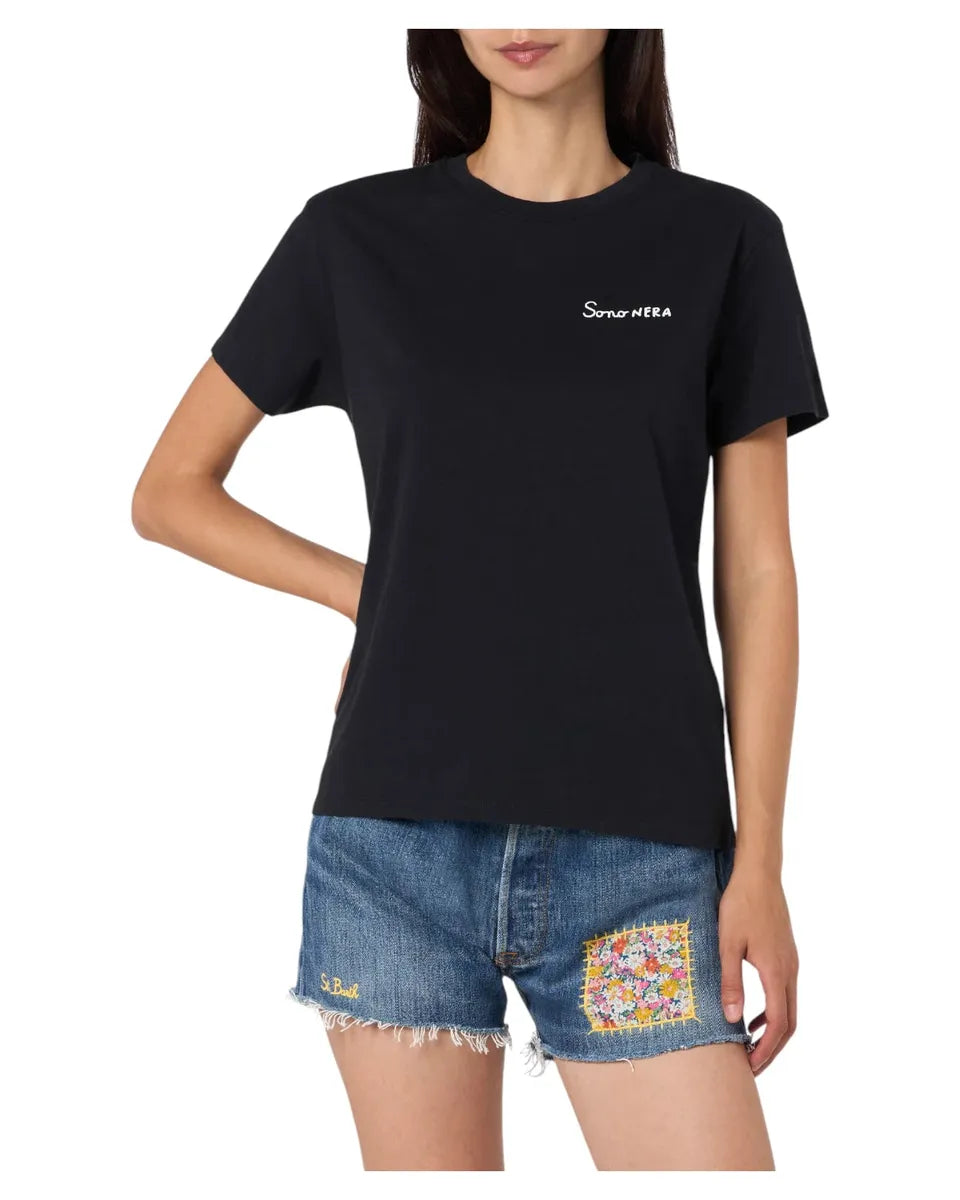 T-shirt Emilie con ricamo “Sono Nera”-Mc2 Saint Barth-T-shirt-Vittorio Citro Boutique