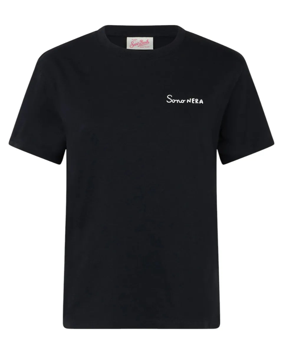 T-shirt Emilie con ricamo “Sono Nera”-Mc2 Saint Barth-T-shirt-Vittorio Citro Boutique