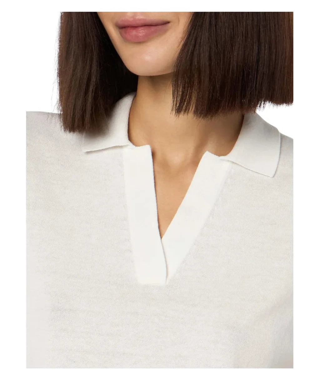Polo Evonne in Cotone Crema Lavorata a Maglia-Polo-Mc2 Saint Barth-Vittorio Citro Boutique
