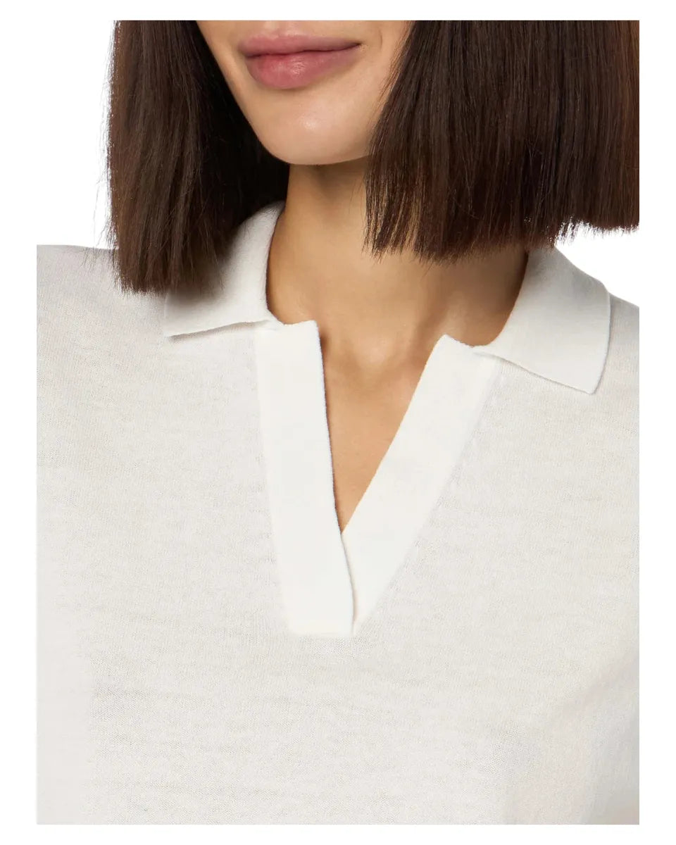 Polo Evonne in Cotone Crema Lavorata a Maglia-Polo-Mc2 Saint Barth-Vittorio Citro Boutique