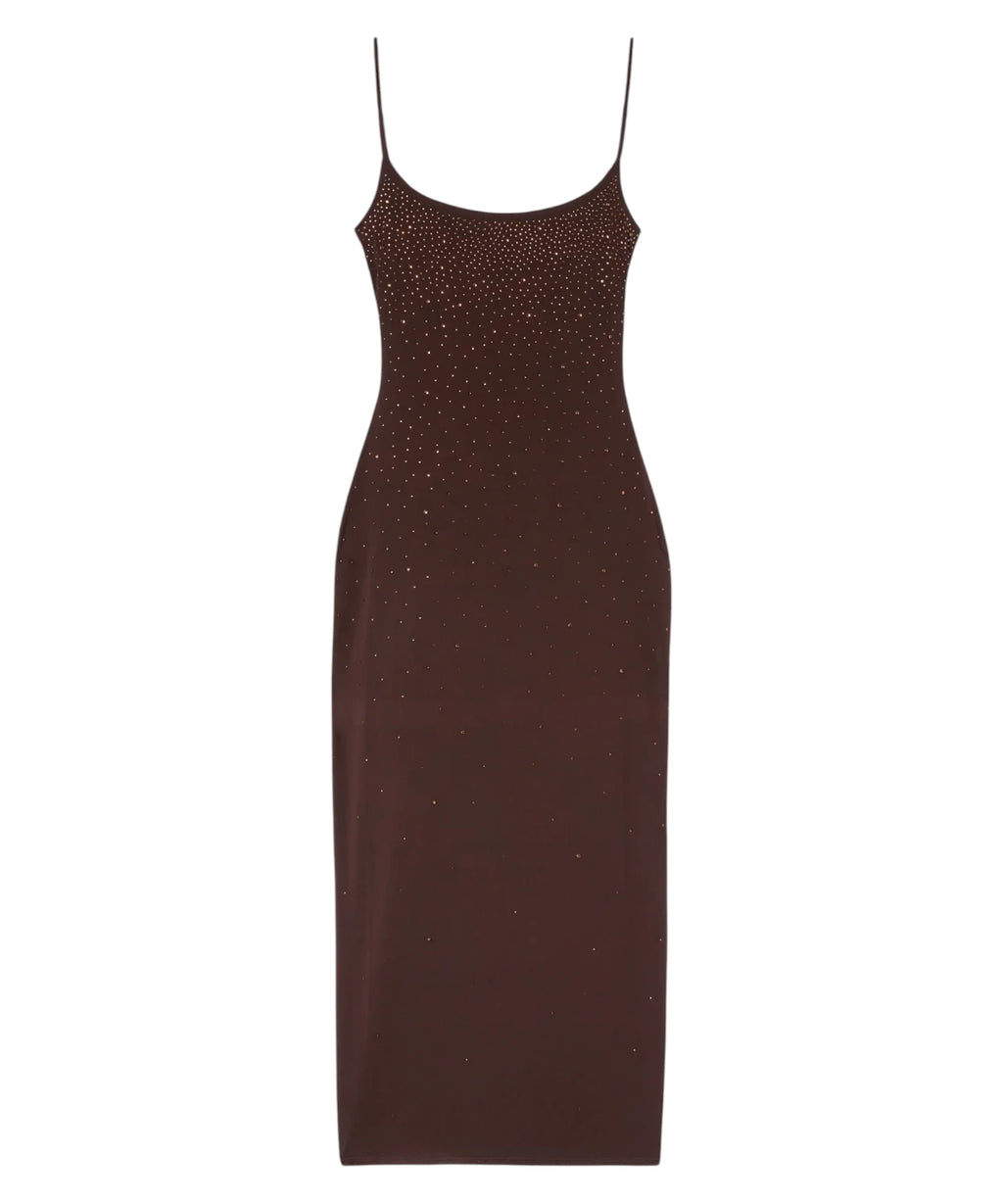 Abito lungo Evy con strass effetto degradé