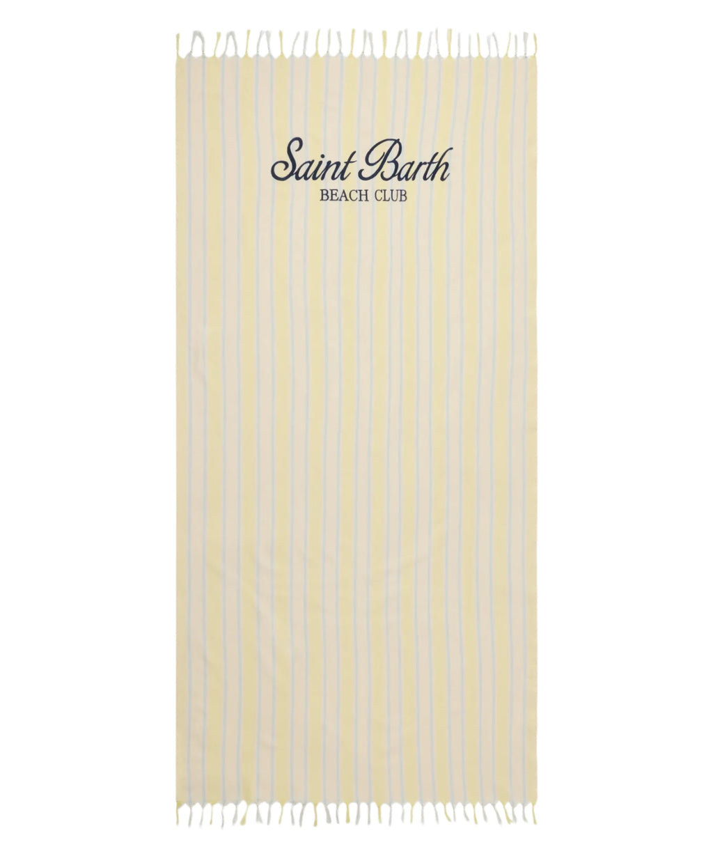 Serviette de plage MC2 Saint Barth avec franges et logo
