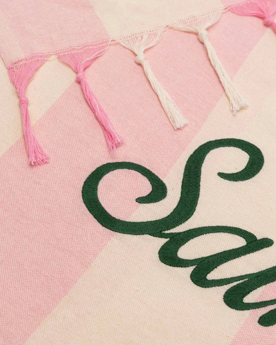 Telo Mare Fouta in Cotone Leggero con Righe e Ricamo St. Barth-Mc2 Saint Barth-Accessori mare-Vittorio Citro Boutique