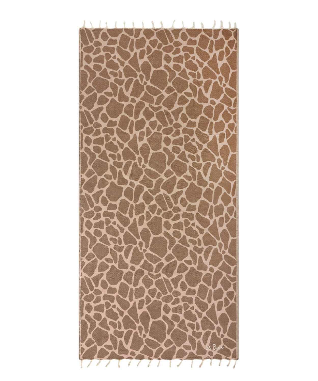 Serviette de plage MC2 Saint Barth Animalier avec franges et logo