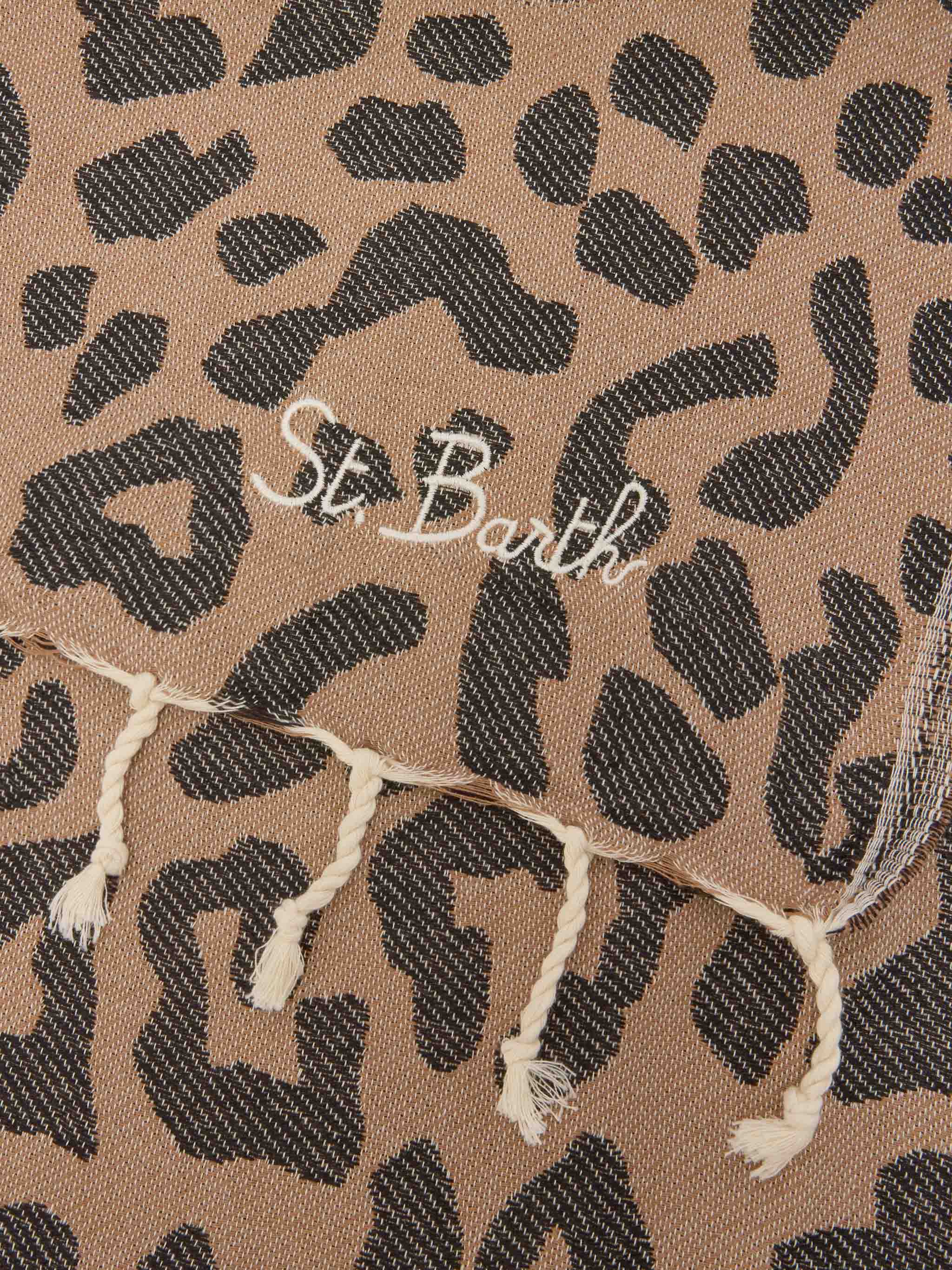 Serviette de plage MC2 Saint Barth avec franges et logo