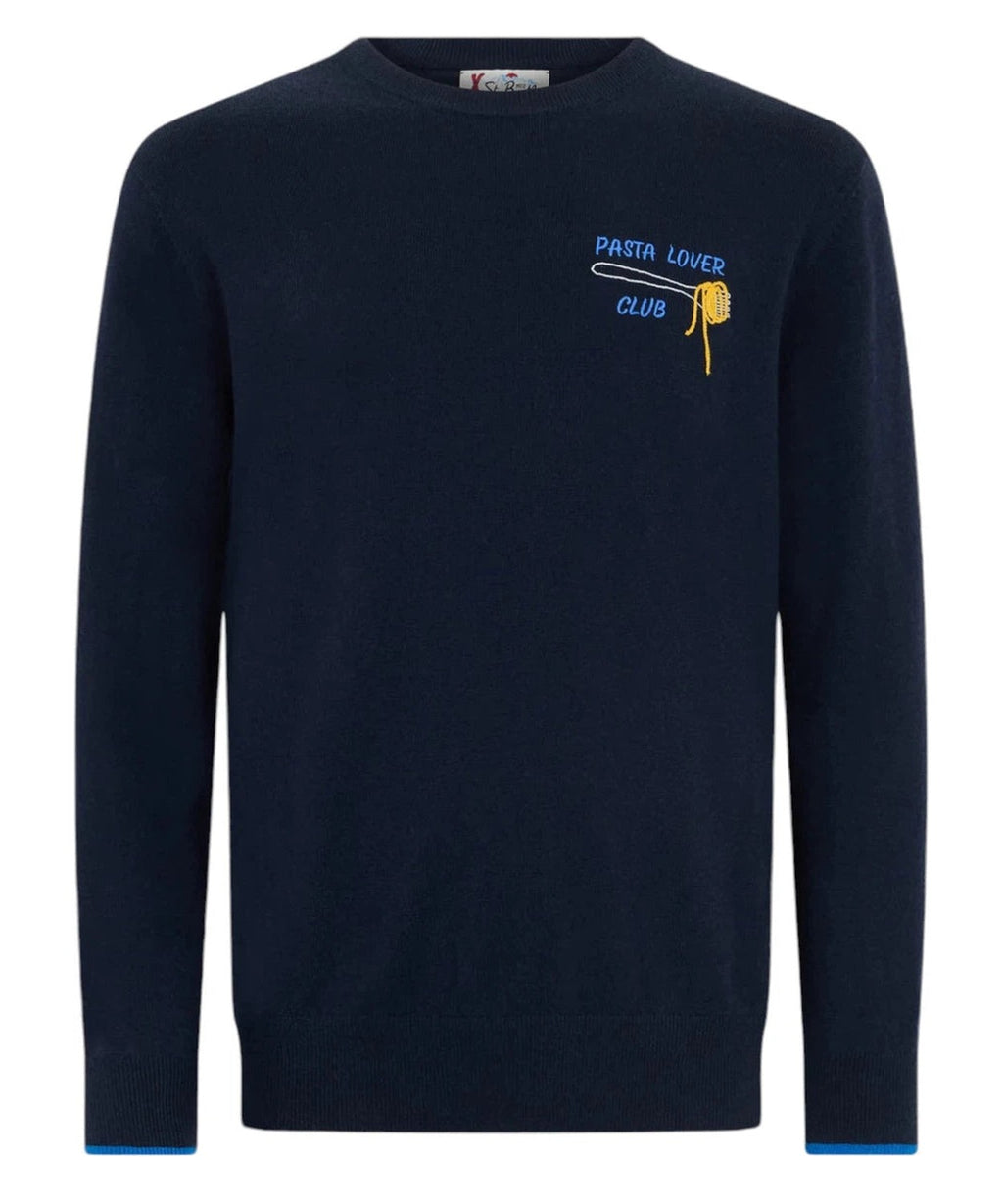 Maglione Heron Blu Pasta lover club-Mc2 Saint Barth-Maglieria-Vittorio Citro Boutique