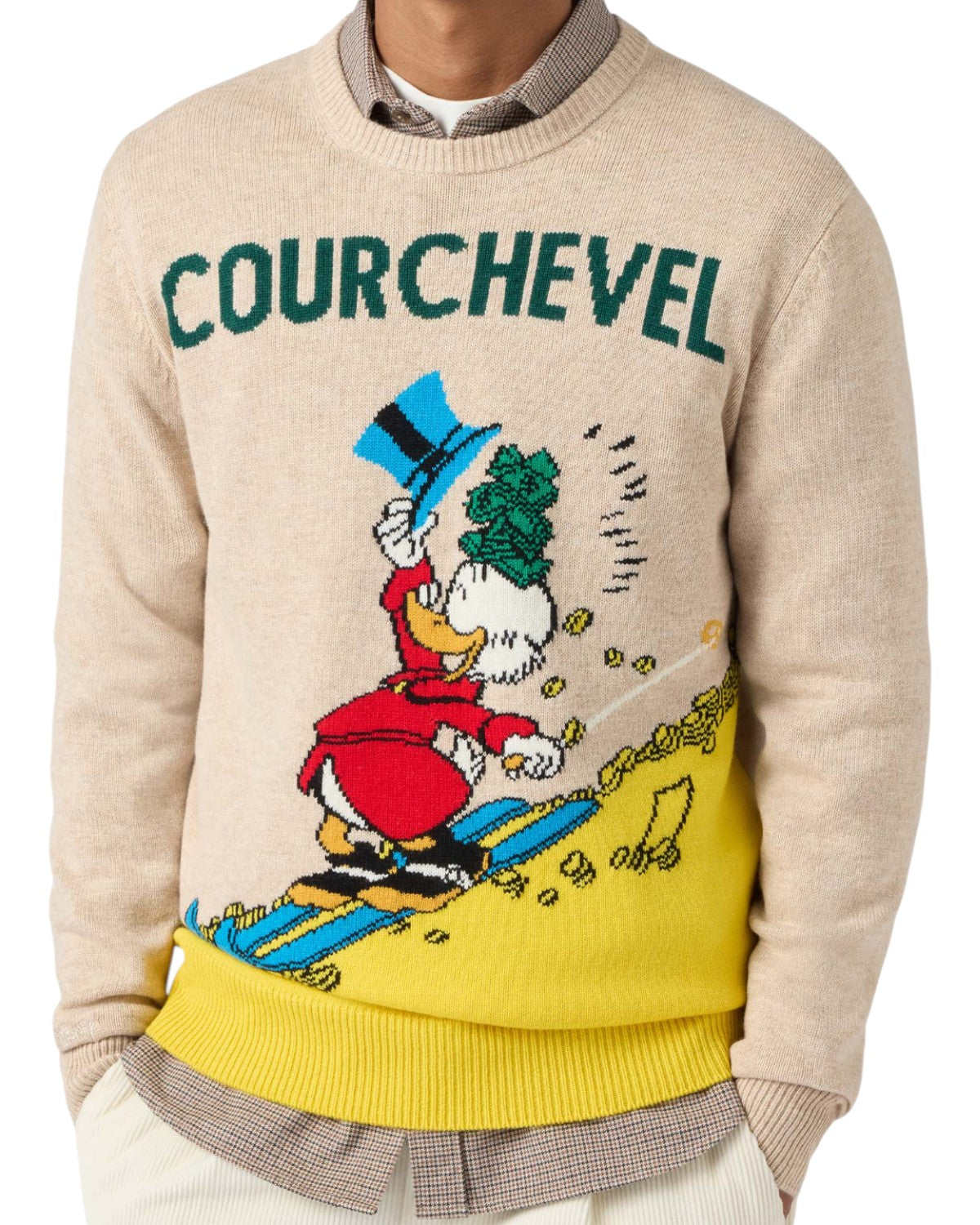 Maglione in misto cashmere con jacquard Zio Paperone Courchevel-Mc2 Saint Barth-Maglieria-Vittorio Citro Boutique