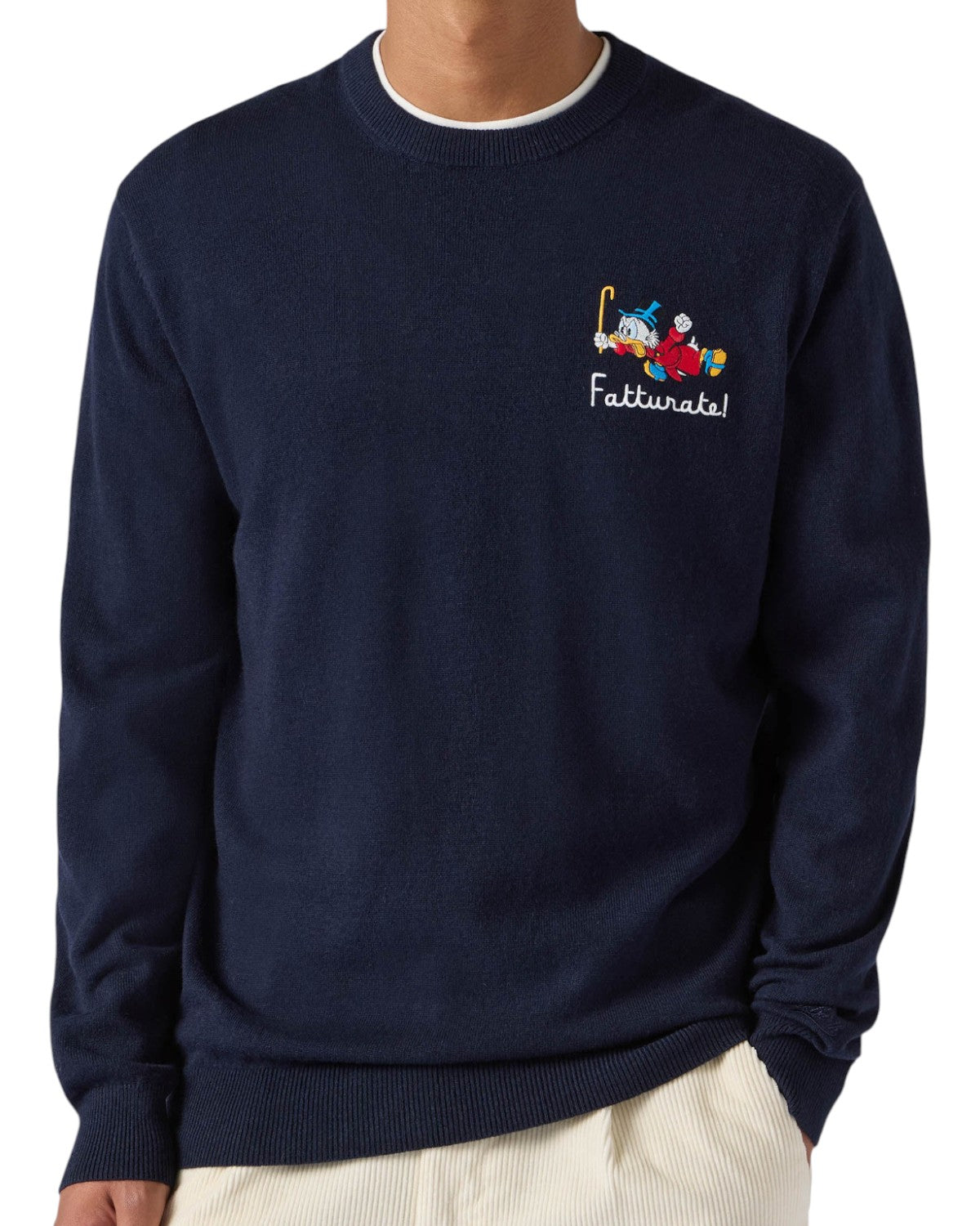 Maglione Heron Light con ricamo Zio Paperone-Mc2 Saint Barth-Maglieria-Vittorio Citro Boutique