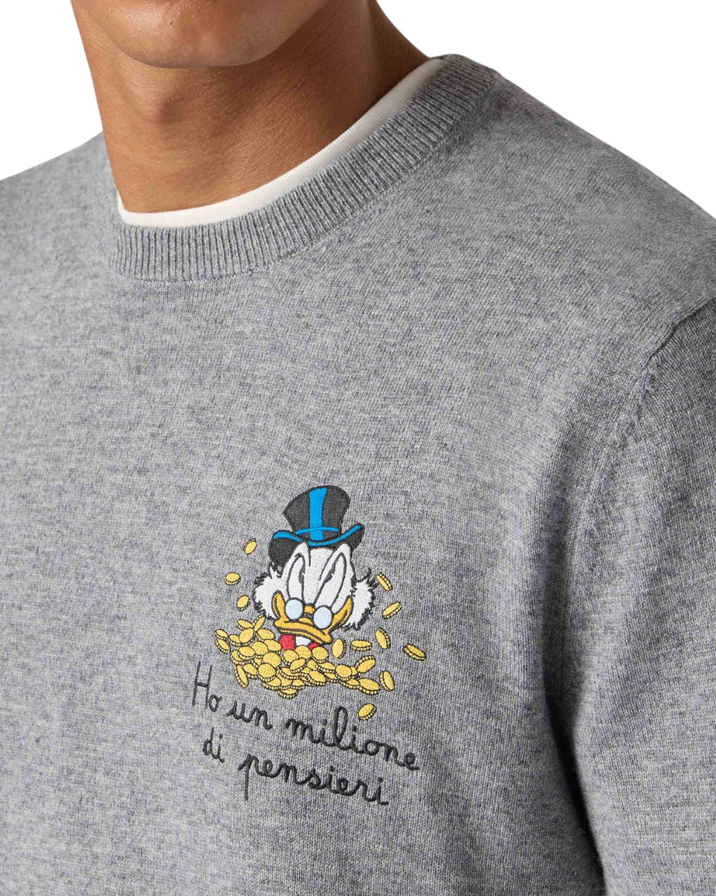 Maglione Heron Light con ricamo Zio Paperone-Mc2 Saint Barth-Maglieria-Vittorio Citro Boutique