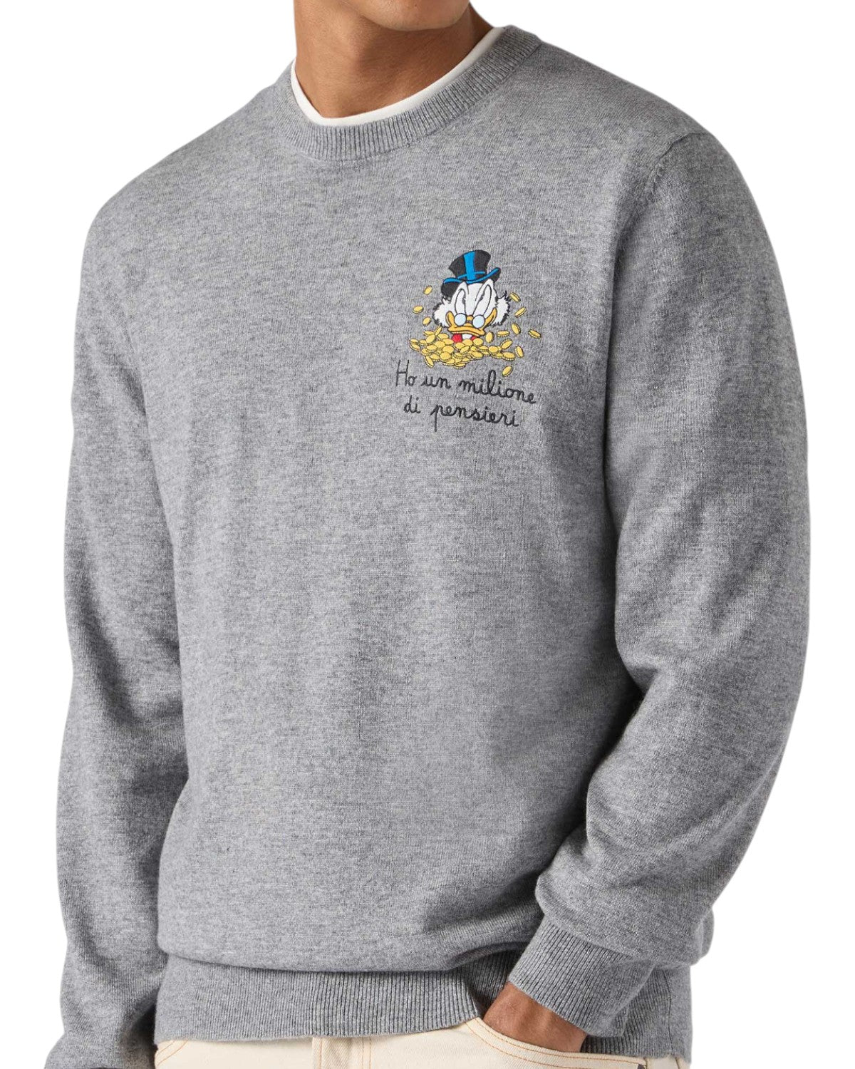 Maglione Heron Light con ricamo Zio Paperone-Mc2 Saint Barth-Maglieria-Vittorio Citro Boutique