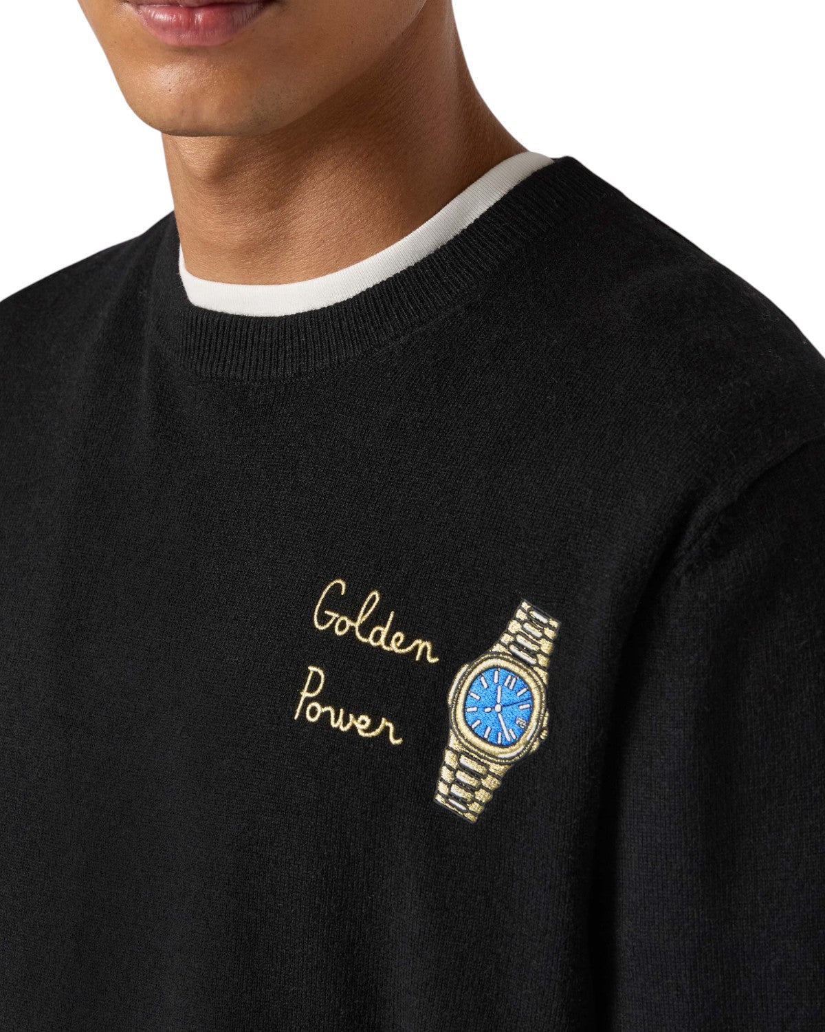 Maglione Heron Light con ricamo "Golden Power"-Mc2 Saint Barth-Maglieria-Vittorio Citro Boutique