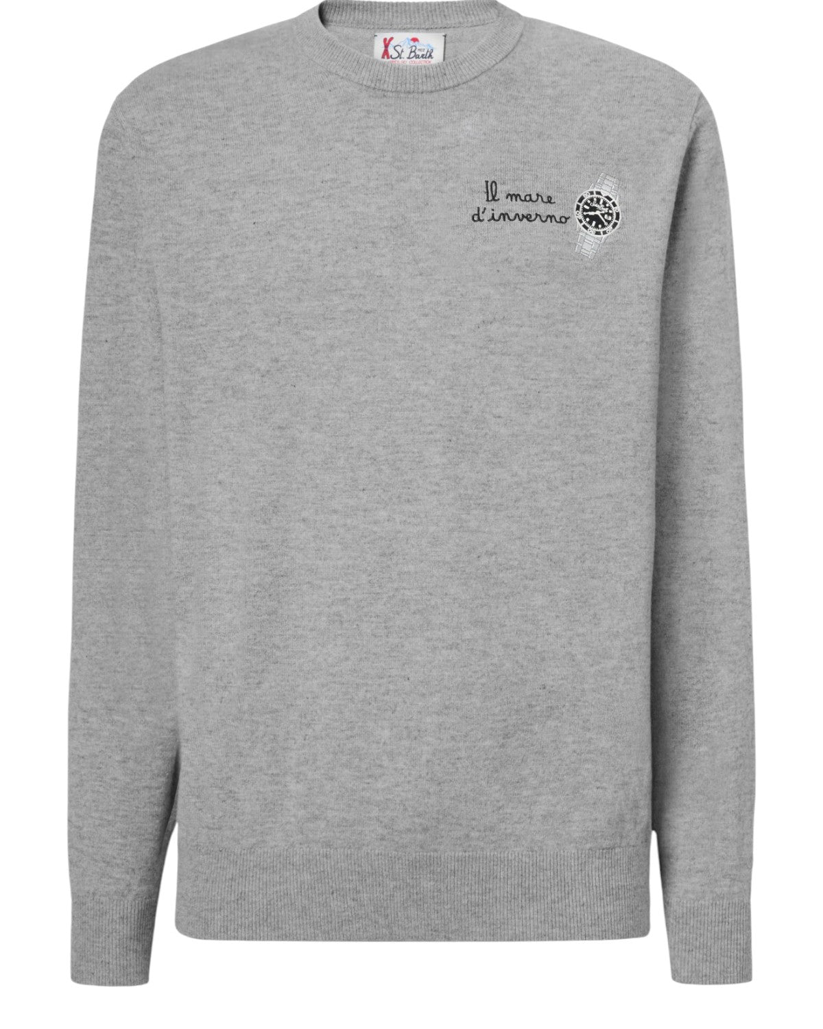 Maglione Heron Light con ricamo "Il mare d'inverno"-Mc2 Saint Barth-Maglieria-Vittorio Citro Boutique