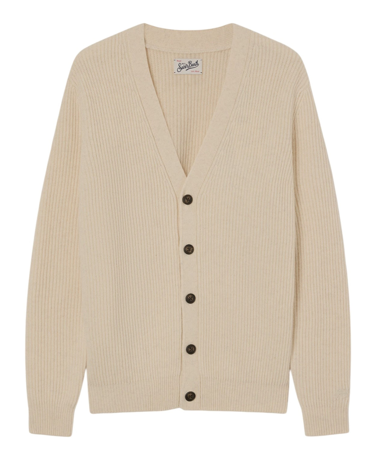 Cardigan in Lana con Scollo a V e Bottoni