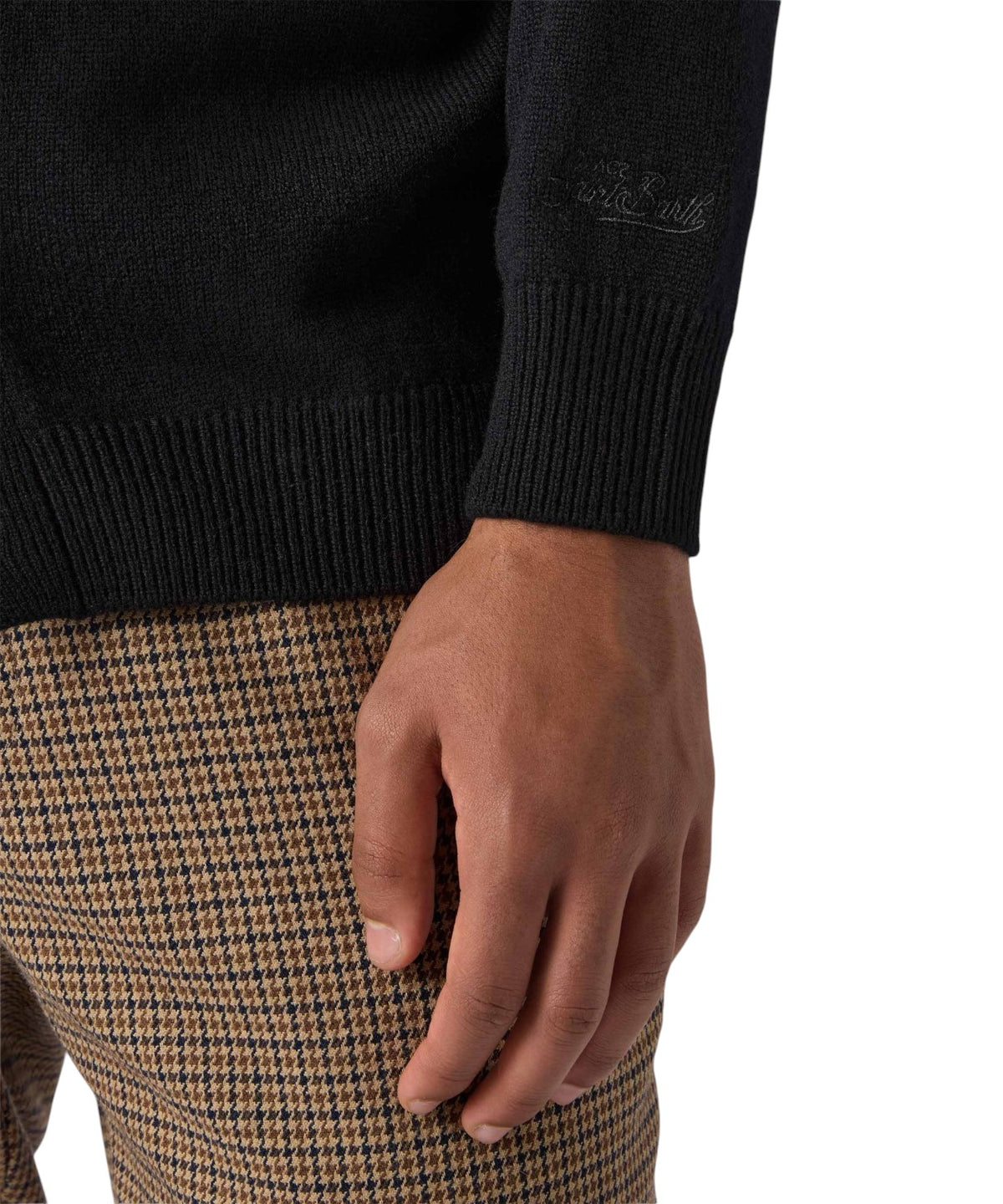 Cardigan Herrison in lana merino a coste inglesi