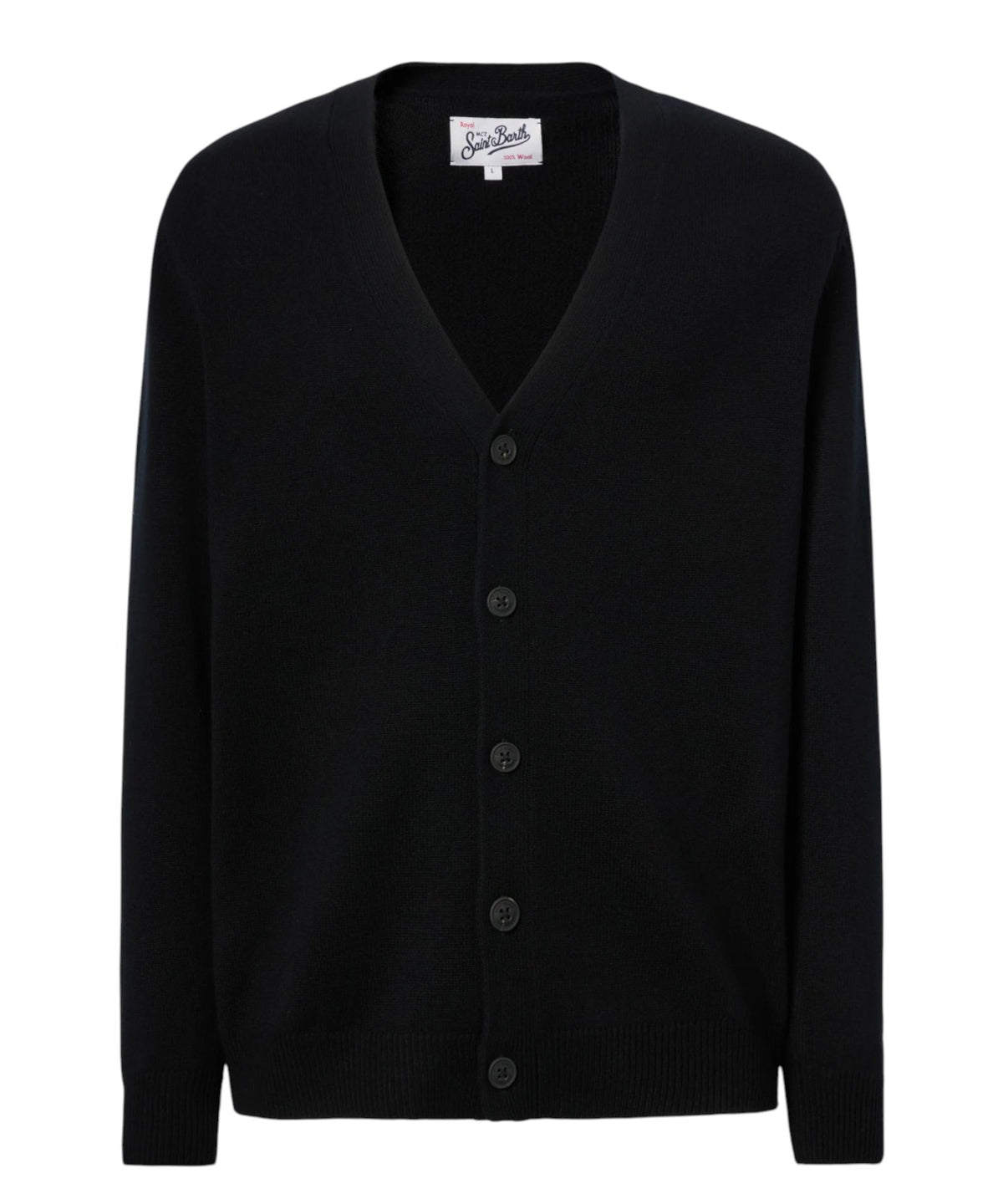 Cardigan Herrison in lana merino a coste inglesi