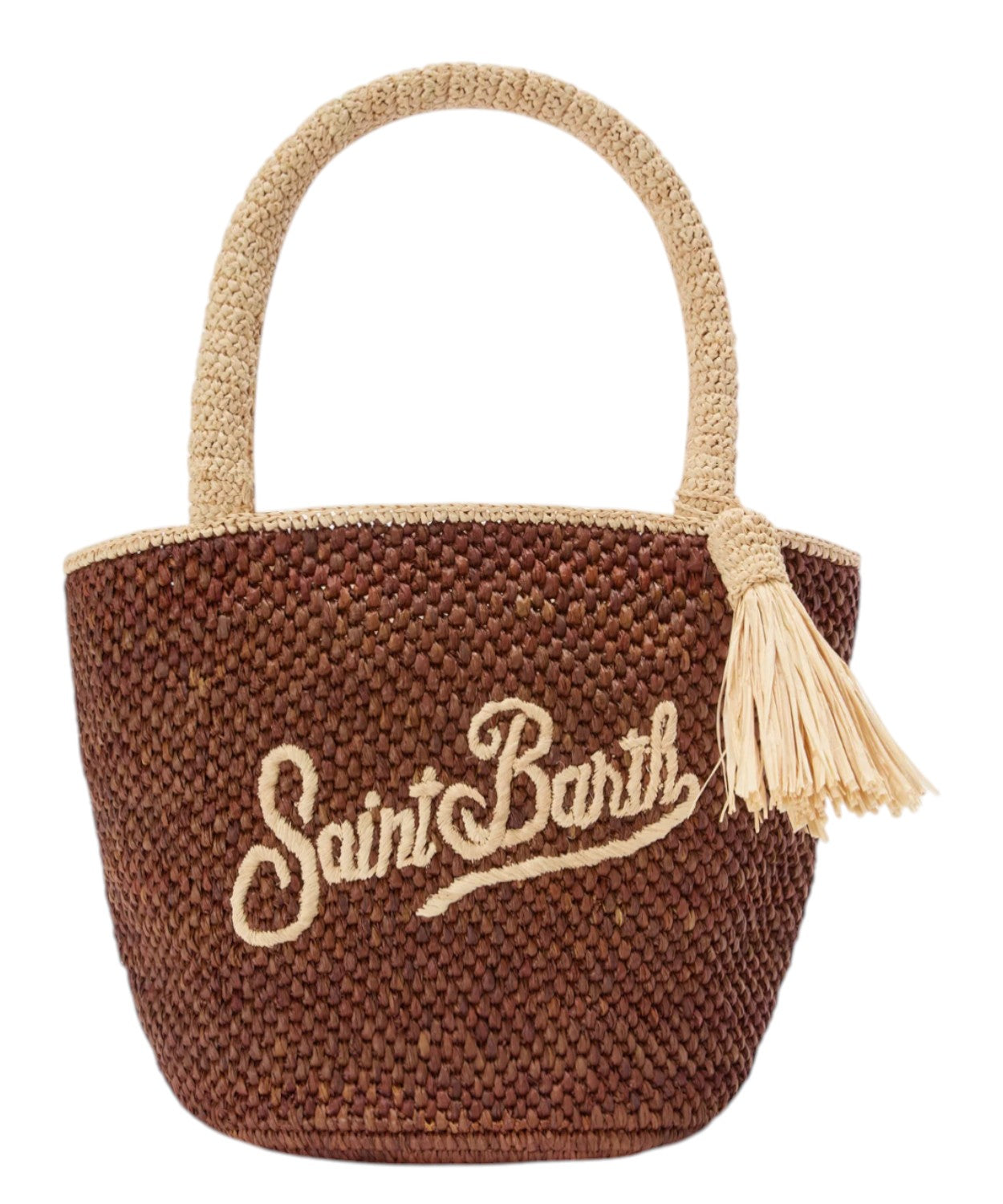 Sac Marcy en raphia marron avec logo