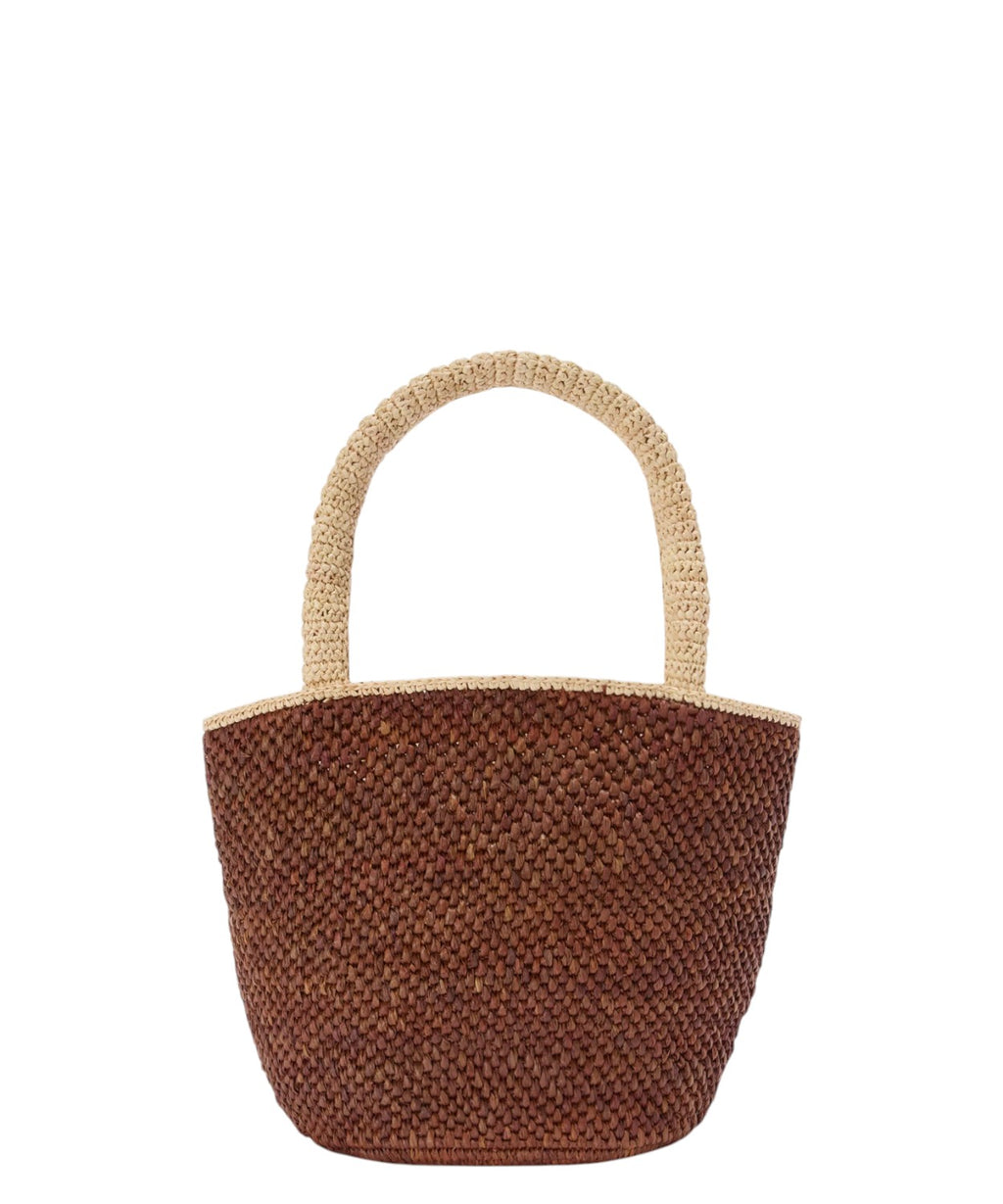 Sac Marcy Mini en raphia marron pour looks estivaux élégants