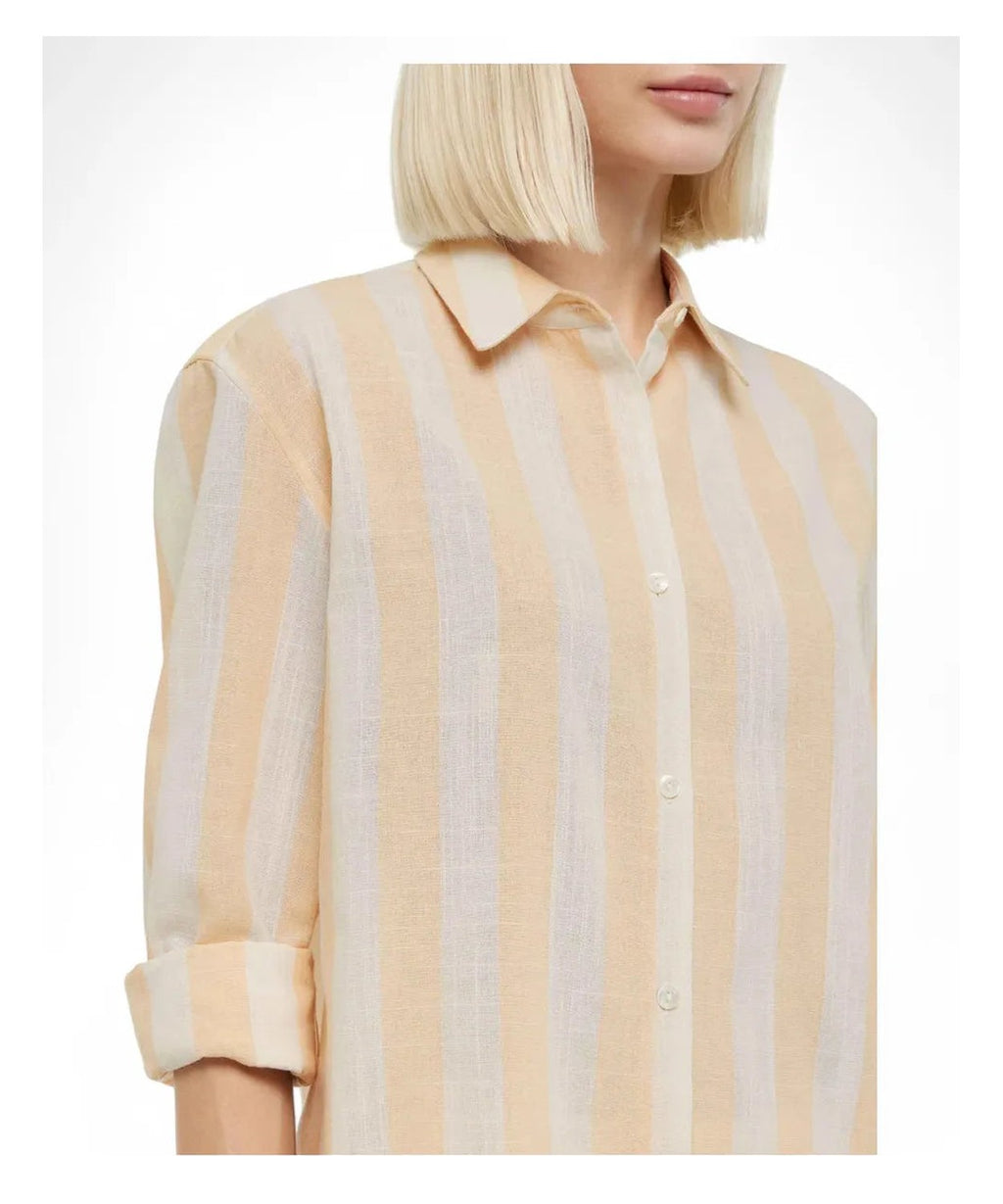 Camicia in Lino Meredith a Righe Beige-Mc2 Saint Barth-Camicie-Vittorio Citro Boutique