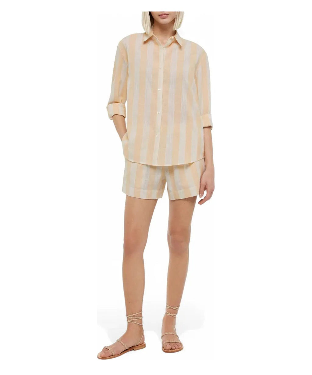 Camicia in Lino Meredith a Righe Beige-Mc2 Saint Barth-Camicie-Vittorio Citro Boutique