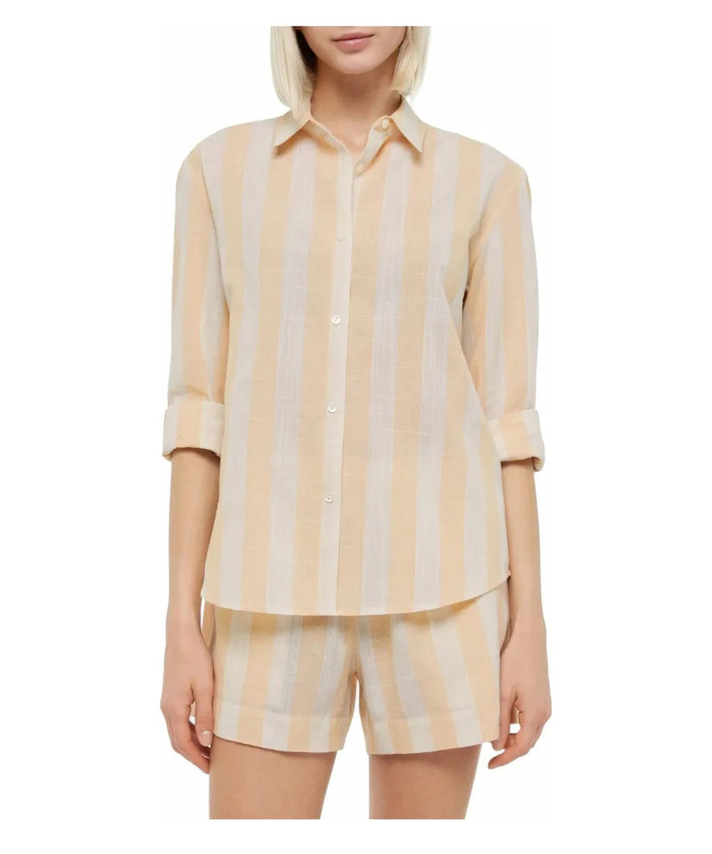 Camicia in Lino Meredith a Righe Beige-Mc2 Saint Barth-Camicie-Vittorio Citro Boutique