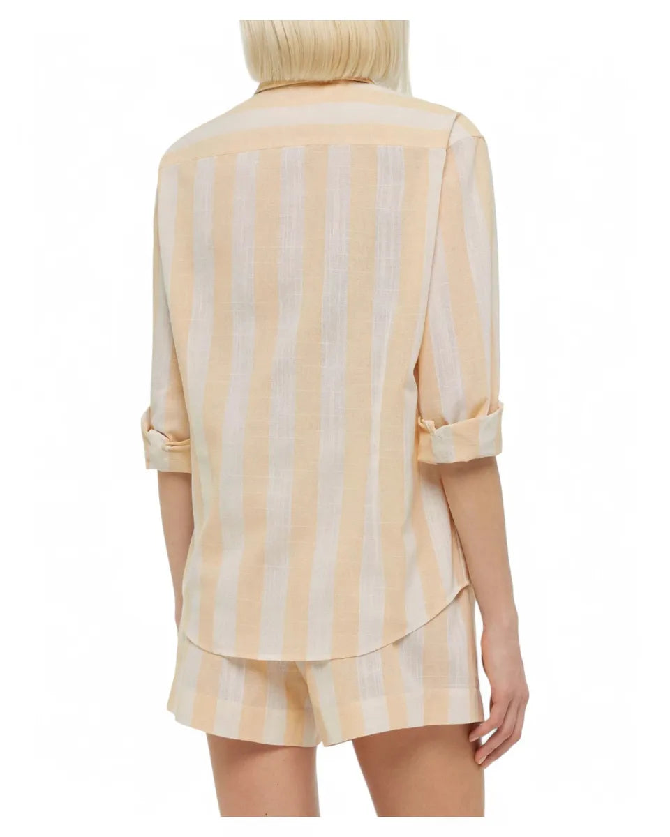 Camicia in Lino Meredith a Righe Beige-Mc2 Saint Barth-Camicie-Vittorio Citro Boutique