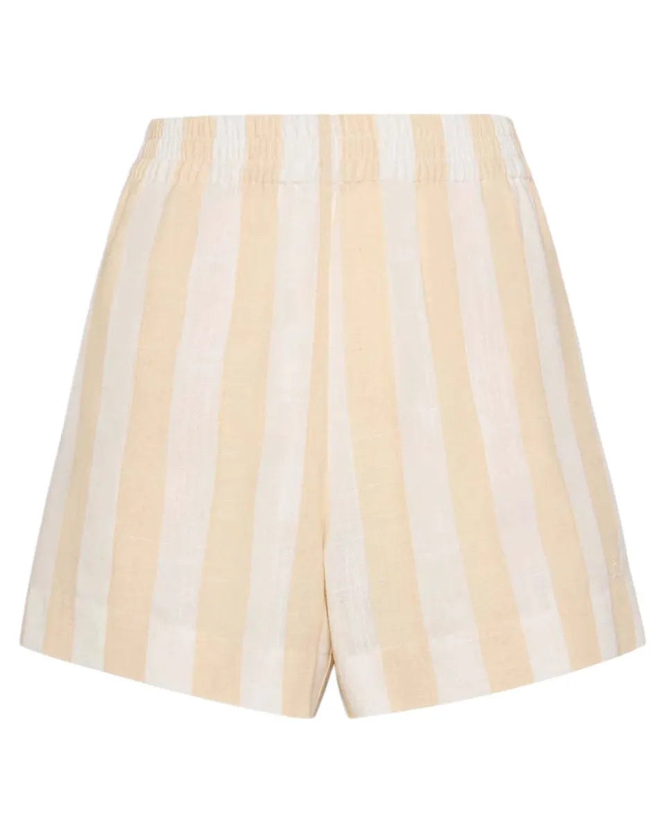 Shorts in Lino Meave a Righe Beige-Mc2 Saint Barth-Shorts-Vittorio Citro Boutique