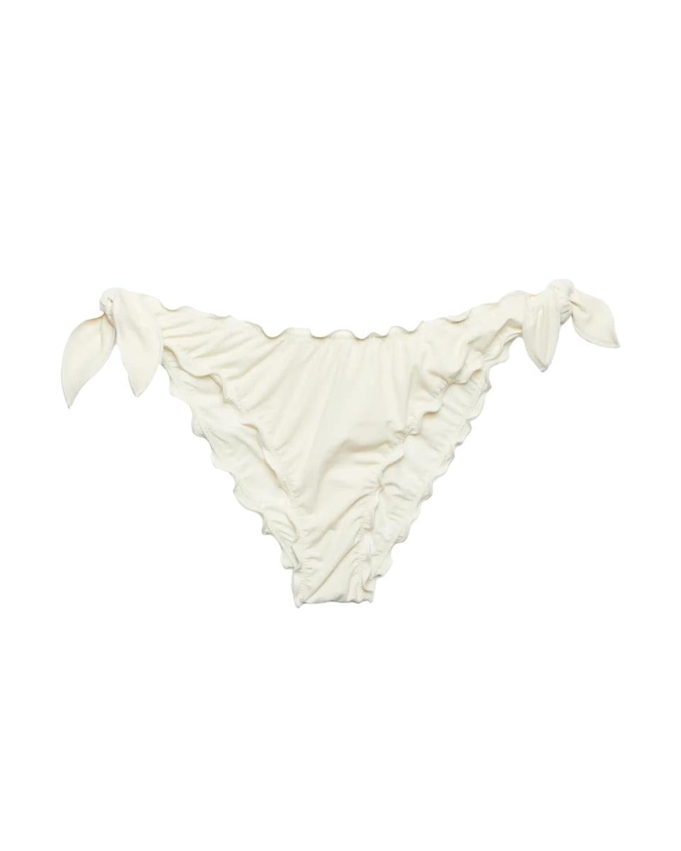 Slip Bikini Moon Bianco con Bordi Arricciati e Laccetti Regolabili-Mc2 Saint Barth-Costumi da bagno-Vittorio Citro Boutique