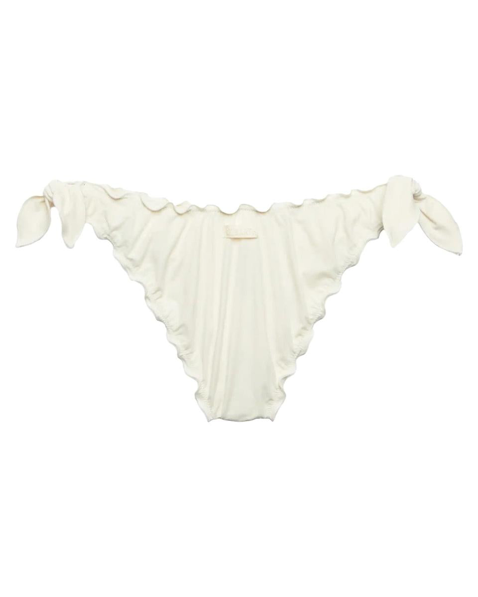 Slip Bikini Moon Bianco con Bordi Arricciati e Laccetti Regolabili-Mc2 Saint Barth-Costumi da bagno-Vittorio Citro Boutique