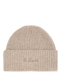 Bonnet en laine côtelée avec logo brodé