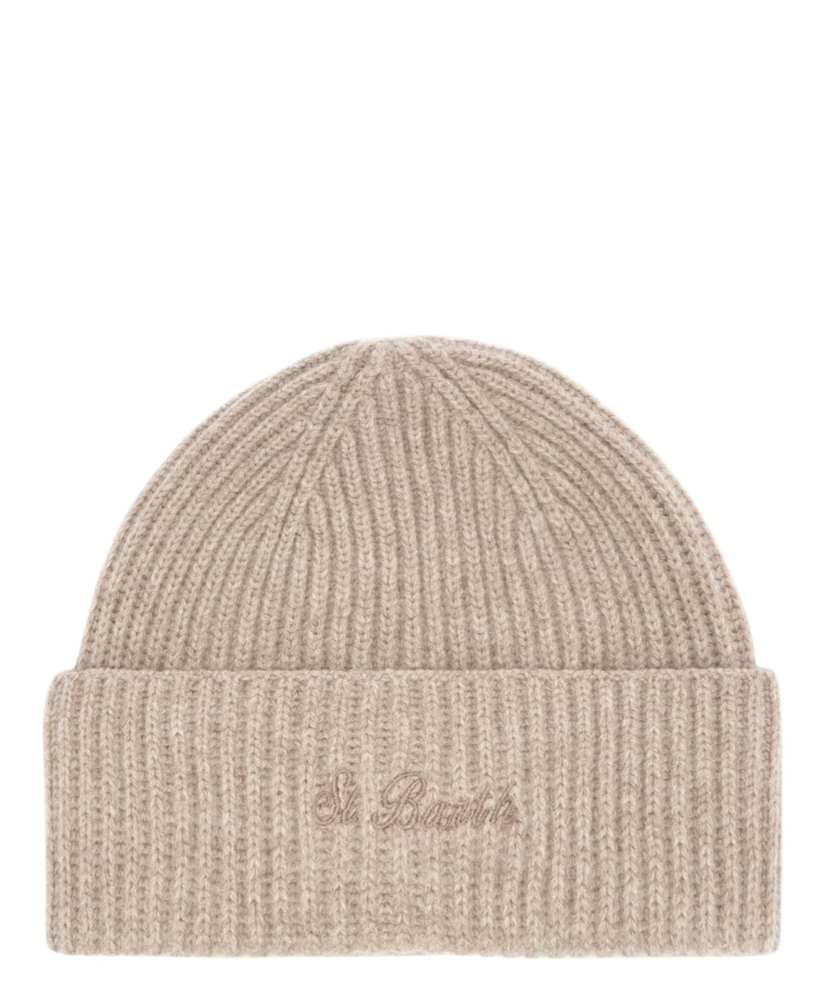 Bonnet en laine côtelée avec logo brodé