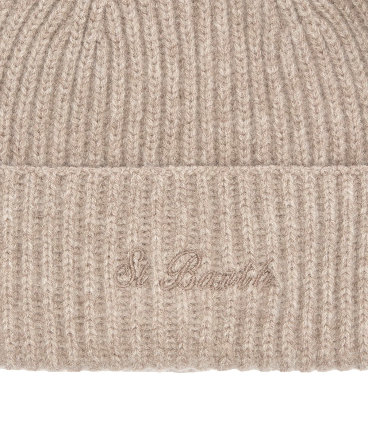 Bonnet en laine côtelée avec logo brodé
