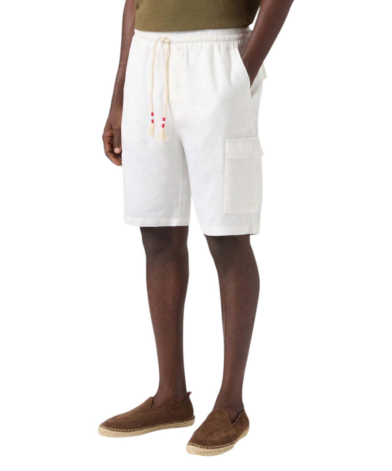 Bermuda homme Marseille en pur lin avec cordon de serrage