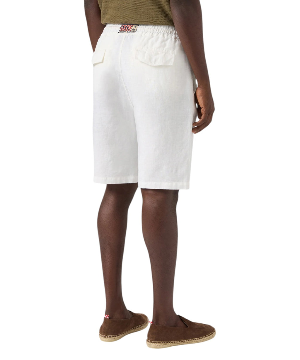 Bermuda homme Marseille en pur lin avec cordon de serrage