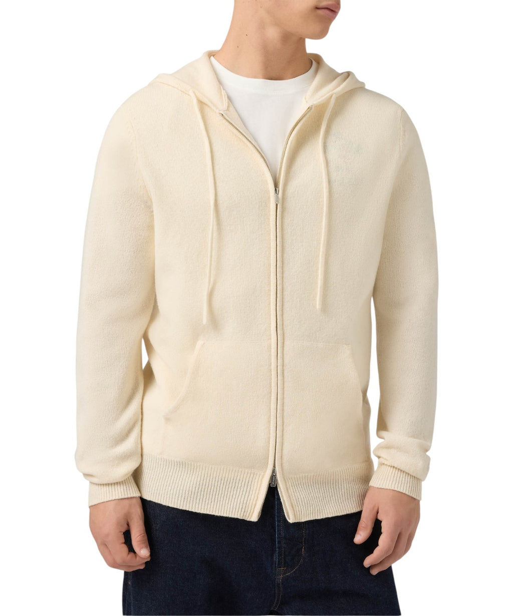 Sweat Notting en pure laine lambswool avec capuche et zip