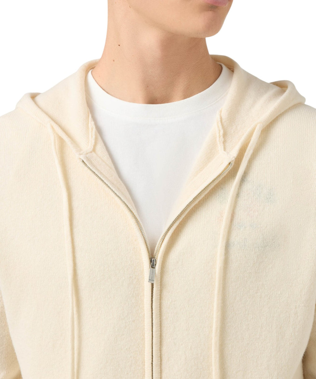 Sweat Notting en pure laine lambswool avec capuche et zip