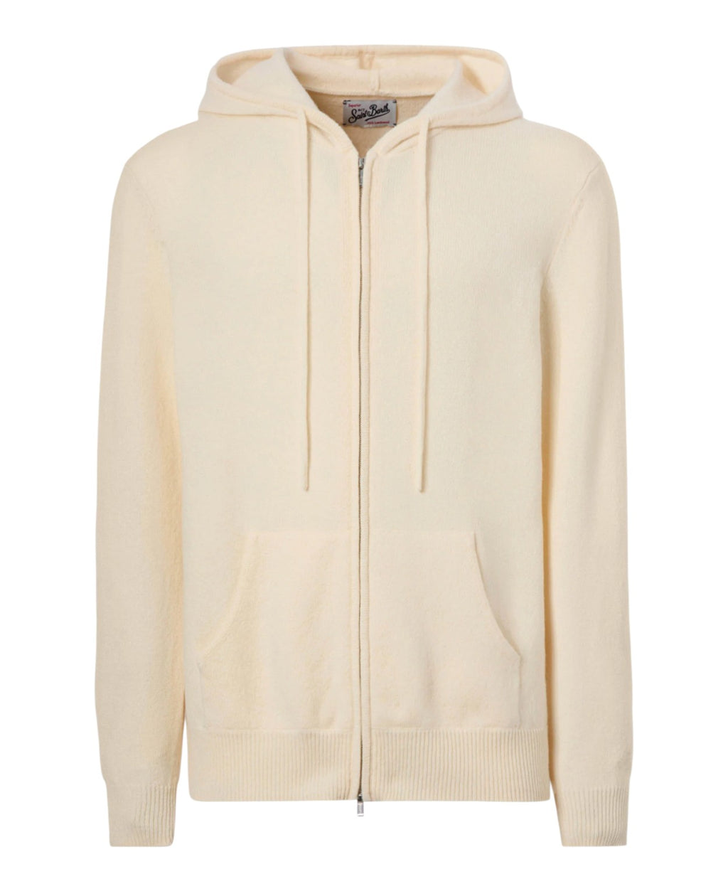 Sweat Notting en pure laine lambswool avec capuche et zip
