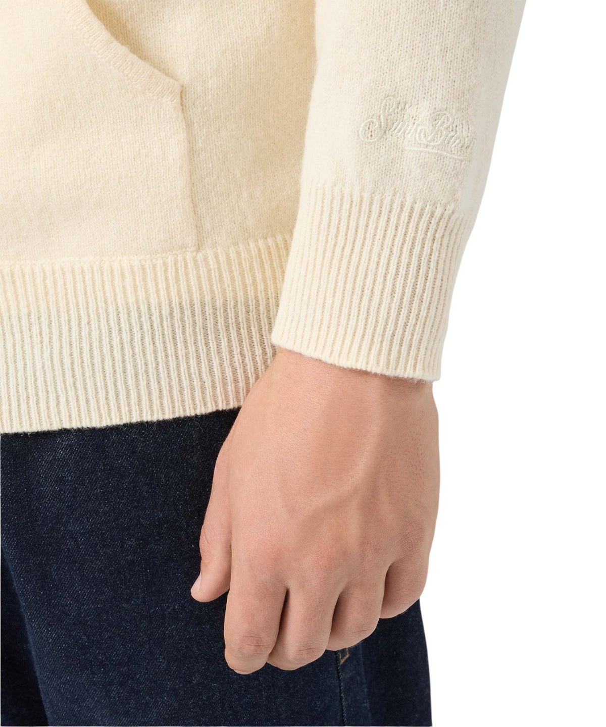 Sweat Notting en pure laine lambswool avec capuche et zip