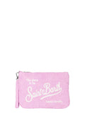 Borsa a Tracolla Parisienne Sponge in Spugna con Stampa Foglie Rosa-Mc2 Saint Barth-Pochette-Vittorio Citro Boutique