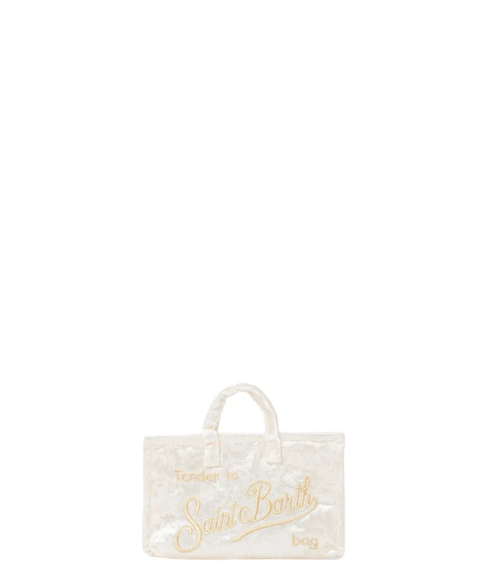 Borsa per Telefono in Velluto con Ricamo Logo Saint Barth-Mc2 Saint Barth-Pochette-Vittorio Citro Boutique
