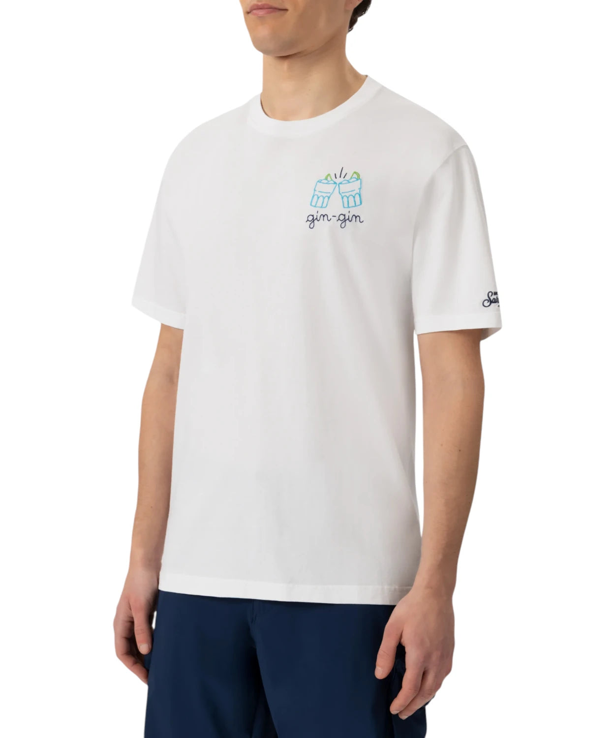 T-Shirt Uomo Portofino MC2 Saint Barth con Ricamo Gin Gin