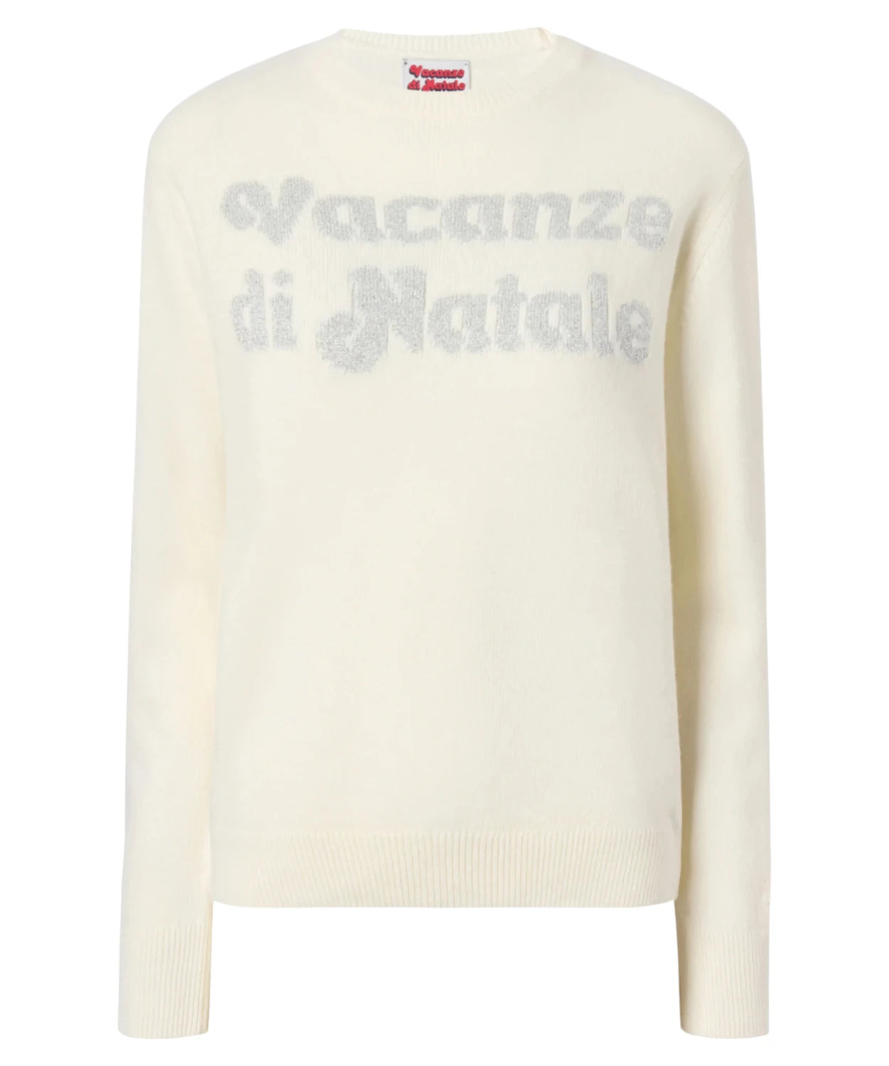 Maglione New Queen in misto cashmere bianco con jacquard lurex “Vacanze di Natale” – Special Edition-Mc2 Saint Barth-Maglieria-Vittorio Citro Boutique