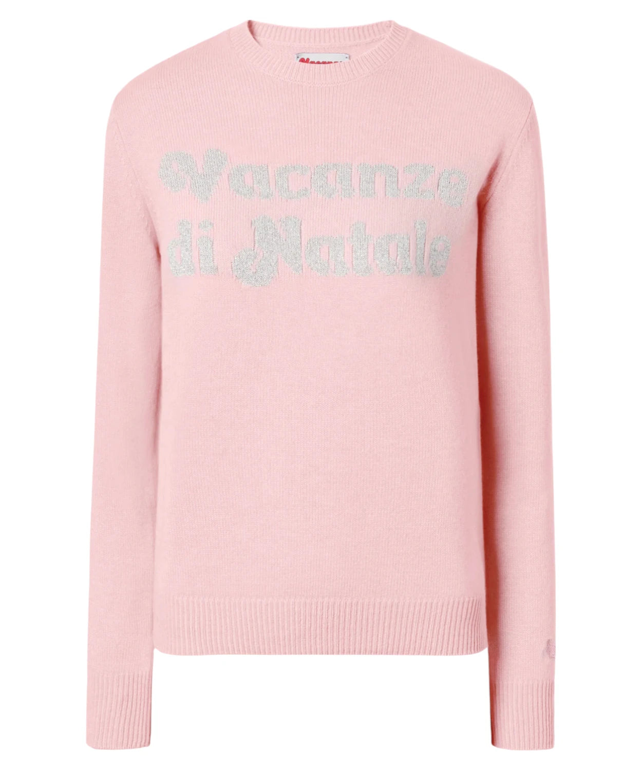 Maglione New Queen in misto cashmere rosa con jacquard lurex “Vacanze di Natale” – Special Edition-Mc2 Saint Barth-Maglieria-Vittorio Citro Boutique