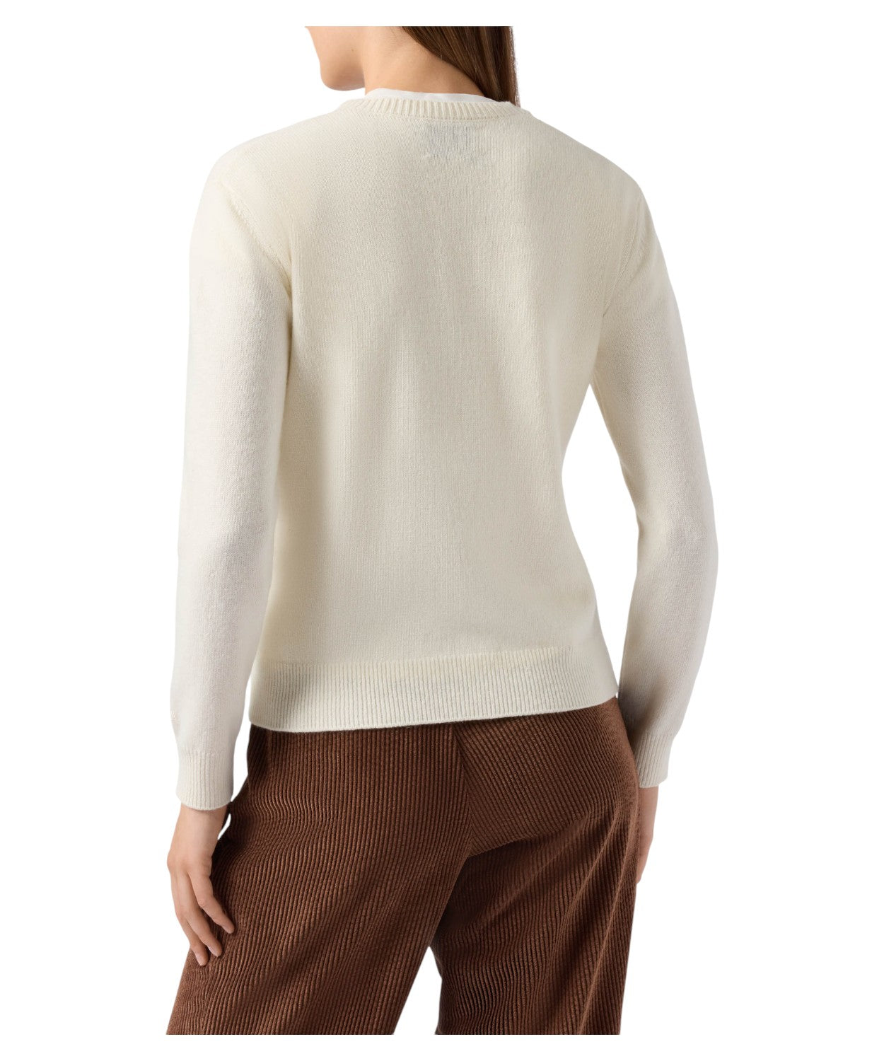 Maglione New Queen in misto cashmere bianco con ricamo lurex “Favolosa”-Mc2 Saint Barth-Maglieria-Vittorio Citro Boutique