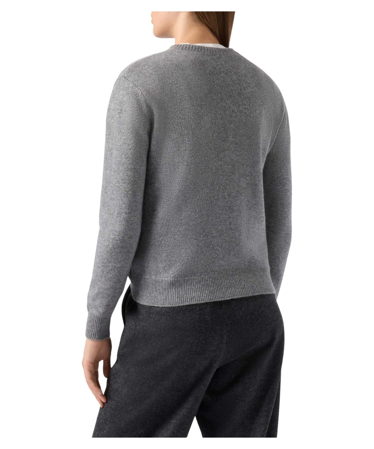 Maglione New Queen in misto cashmere grigio con jacquard lurex “Kissenefrega”-Mc2 Saint Barth-Maglieria-Vittorio Citro Boutique