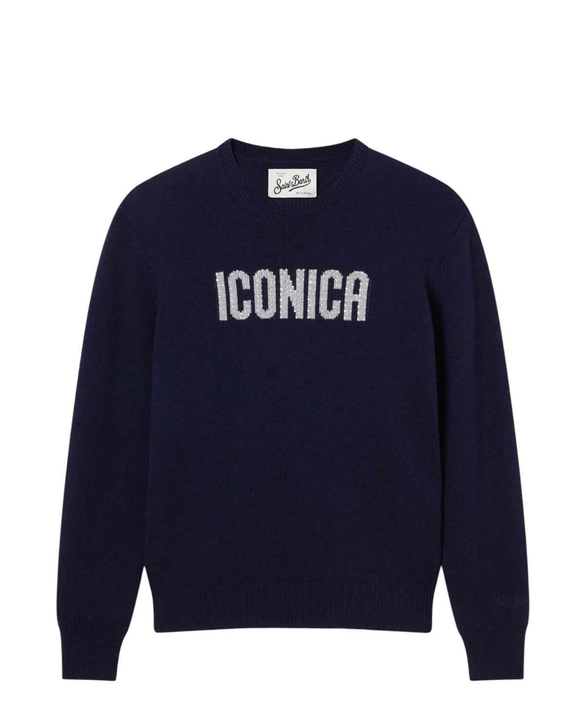 Mc2 Saint Barth Maglione Alpaca New Queen con Scritta ICONICA Strass