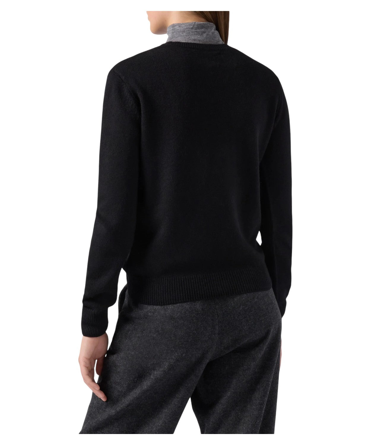 Maglione New Queen in misto cashmere nero con ricamo “Scelgo sempre quello sbagliato”-Mc2 Saint Barth-Maglieria-Vittorio Citro Boutique